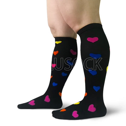 Plusock Heart Pattern Plus Size Compression Socks 2XL-7XL(3 Pairs) - image 6