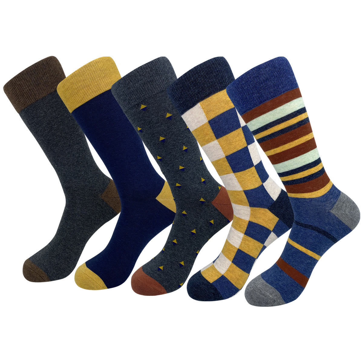 Fashion Plaid Crew Socks(5 Pairs) - 42-48 - image 0