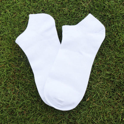 Solid Cotton Ankle Socks(3 Pairs) - 42-48 - White - image 6