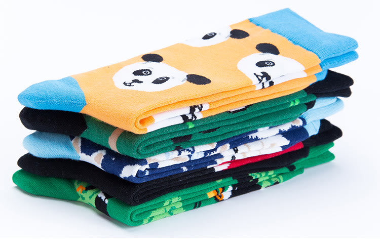 Plus Size Cute Panda Crew Socks(5 Pairs) - image 9