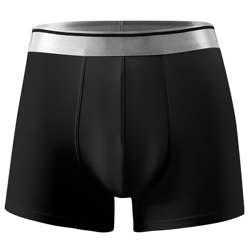 Plus Size Ice Silk Ultra-Thin Briefs(1 Pack) - Black - 12XL - image 2