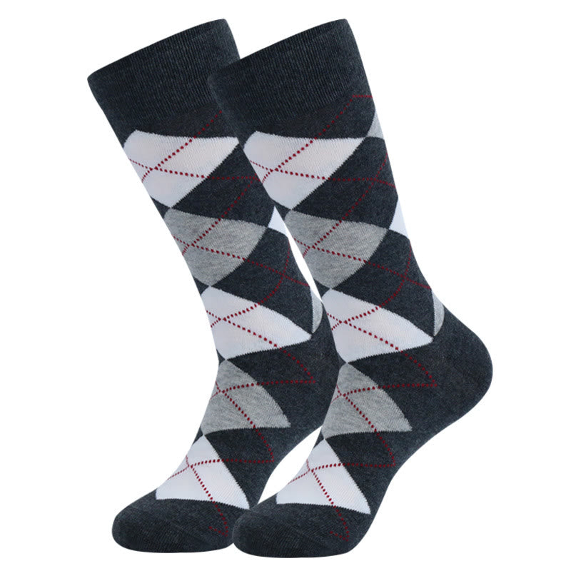 Plus Size Dot Rhombus Crew Socks(5 Pairs) - image 3