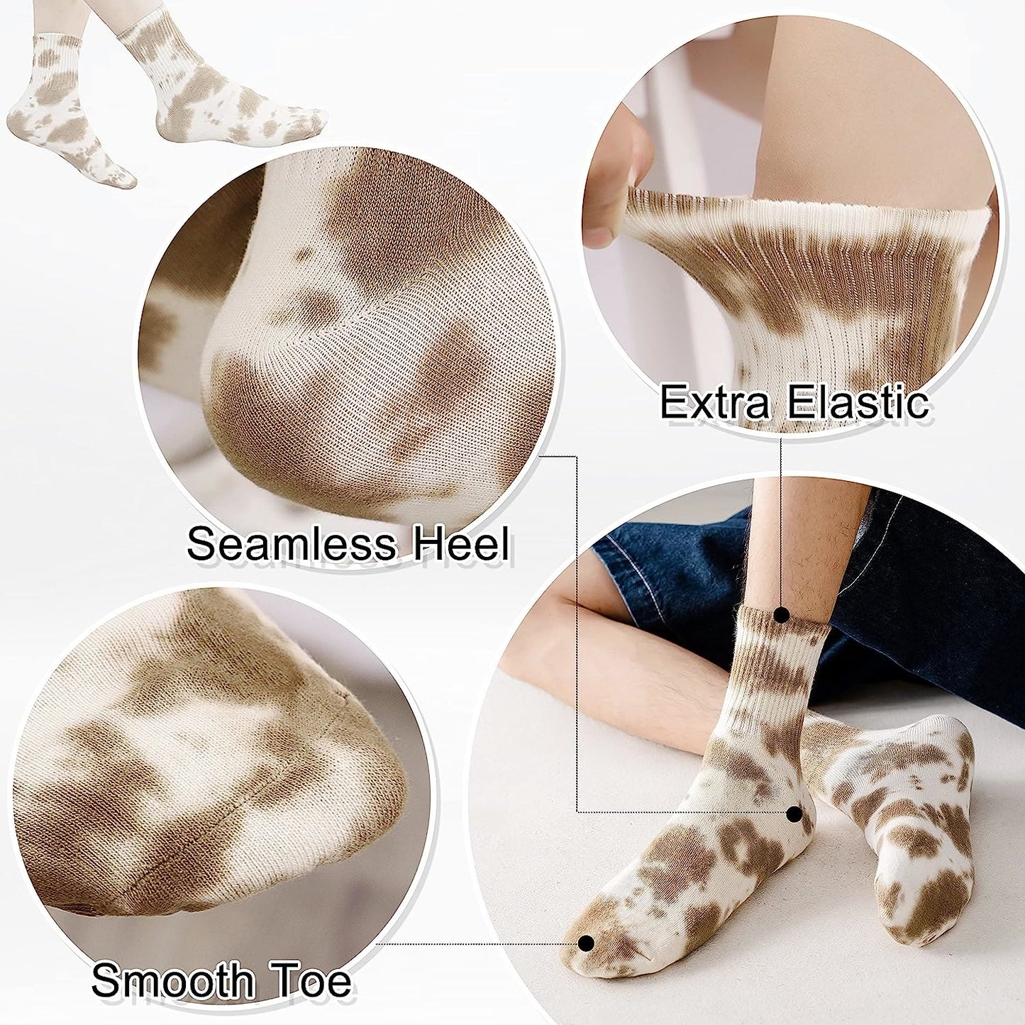 Tie-dye Quarter Socks(5 Pairs) - image 3