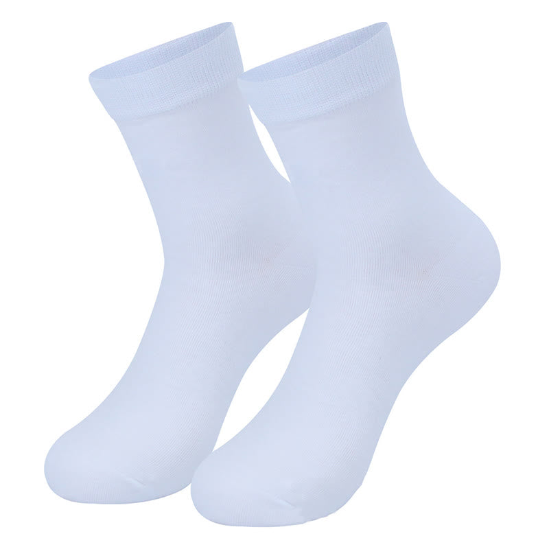 Plusock Cotton Thick Quarter Socks(3 Pairs) - EU44-48(US10-13) - White - image 8