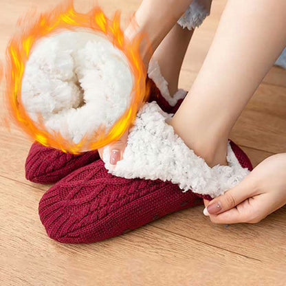 Plus Size Lamb Wool Warm Indoor Slipper Socks(2 Pairs) - image 1