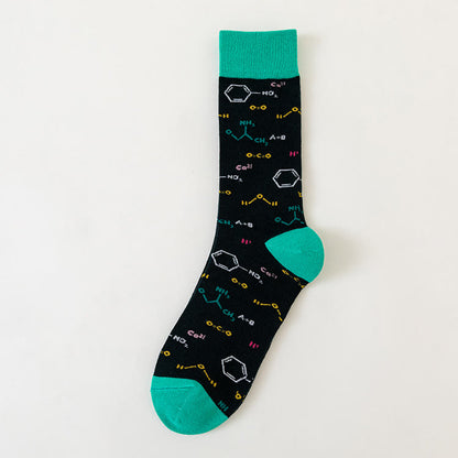 Plus Size Macro Pattern Crew Socks(6 Pairs)