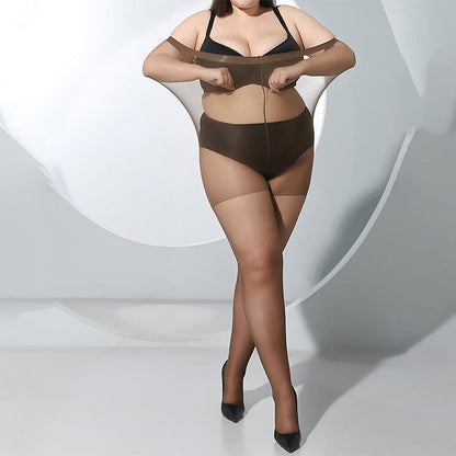 Plus Size Sheer Pantyhose High Waist Stockings(3 Pairs) - image 1