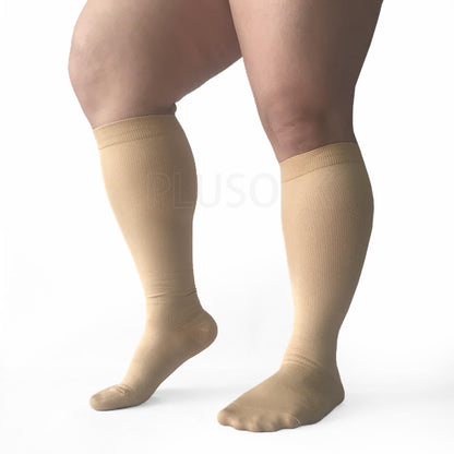 Solid Color Plus Size Compression Socks 2XL-7XL (3 Pairs) - image 7
