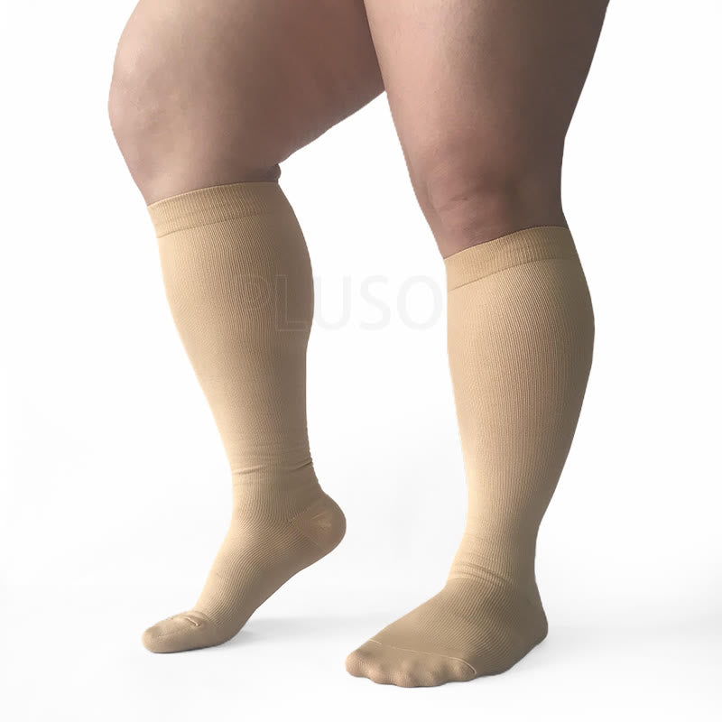 Skin Purple Electrocardiogram Plus Size Compression Socks 2XL-7XL(3 Pairs) - image 9
