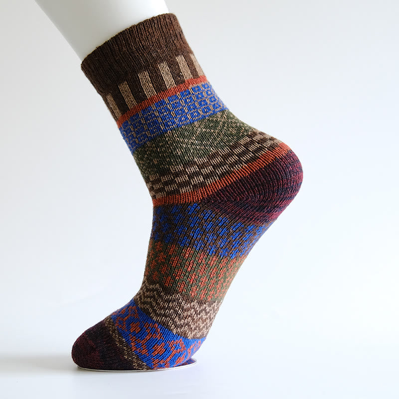 Thick Wool Quarter Socks(5 Pairs) - Coffee - EU38-44(US5-10) - image 4