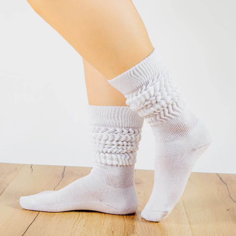 Candy Colored Soft Slouch Socks(2 Pairs) - White - EU36-42(US3-8.5) - image 3
