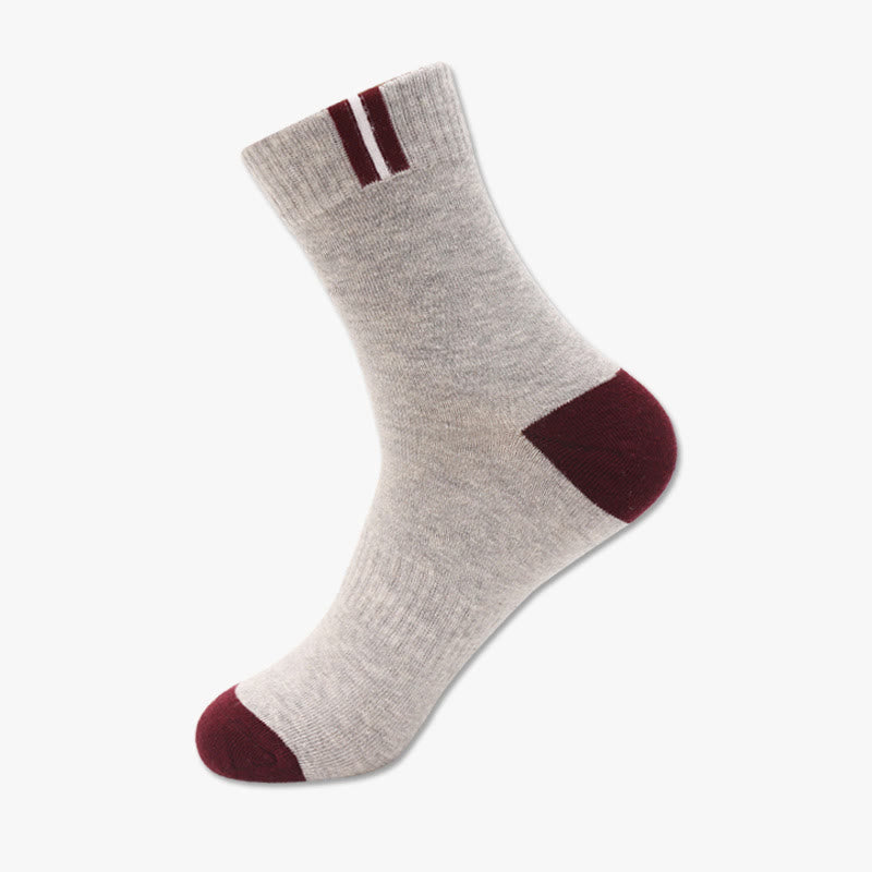 Plusock Breathable Ventilation Cotton Socks(3 Pairs) - 43-48 - Gray&Red - image 5