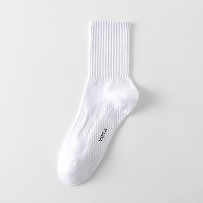 Solid Color Thickened Quarter Socks(5 Pairs) - White - EU40-48(US7-13) - image 8