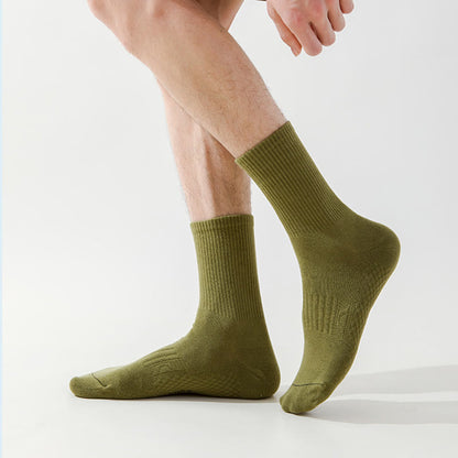 Solid Color Thickened Quarter Socks(5 Pairs) - image 3