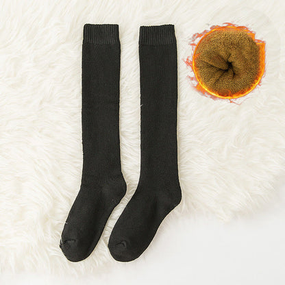 Solid Color Thickened Knee High Socks(6 Pairs) - Black - EU35-40(US2-7) - image 7