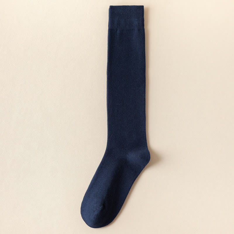 Sweat-absorbing Knee High Socks(3 Pairs) - Navy Blue - Fits 220lbs - image 4