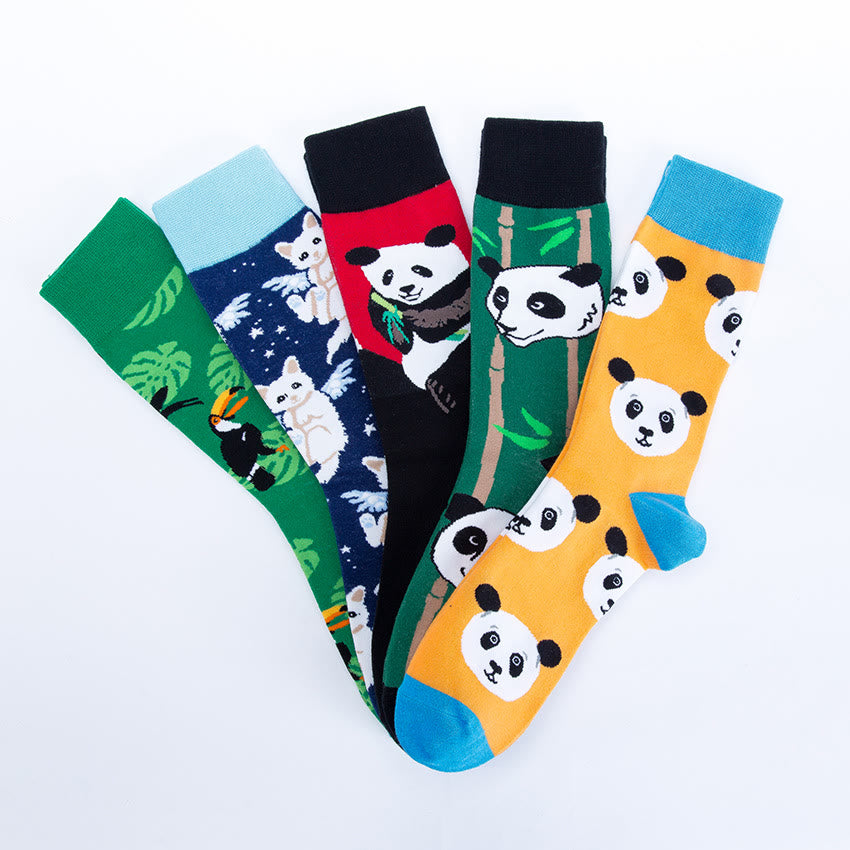 Cute Panda Crew Socks(5 Pairs) - image 7
