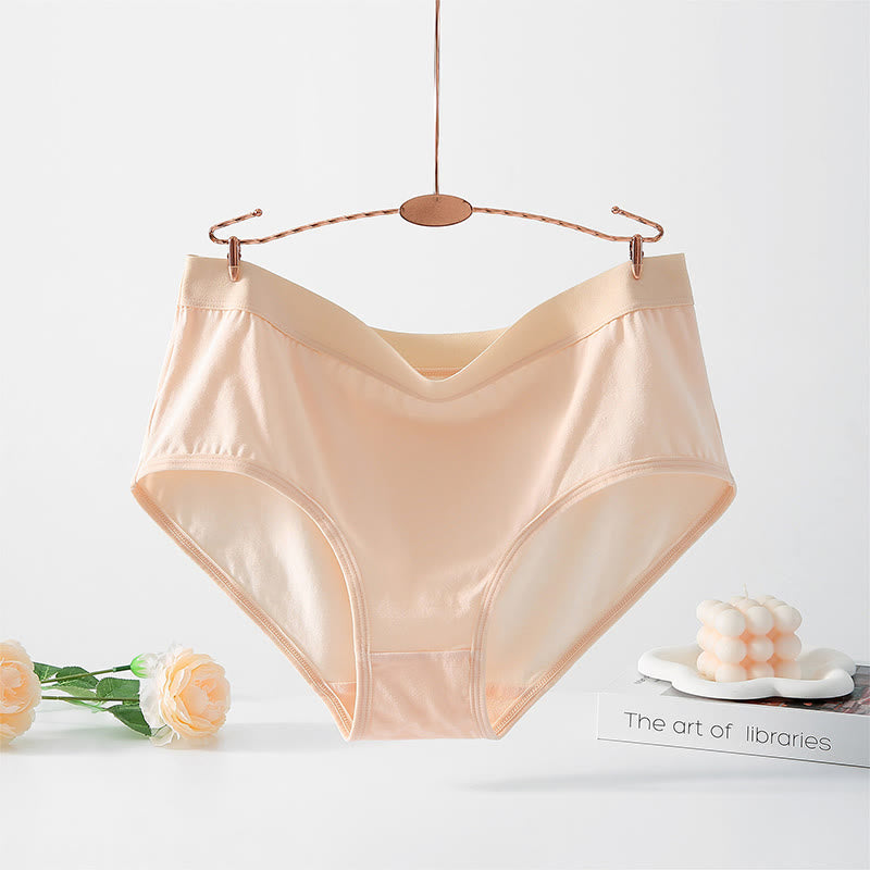 Simple High Waisted Strentch Panty(4 Packs) - Apricot - 6XL - image 5