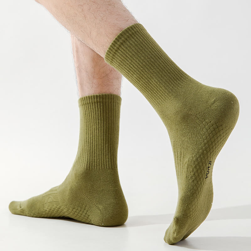 Solid Color Thickened Quarter Socks(5 Pairs) - image 1
