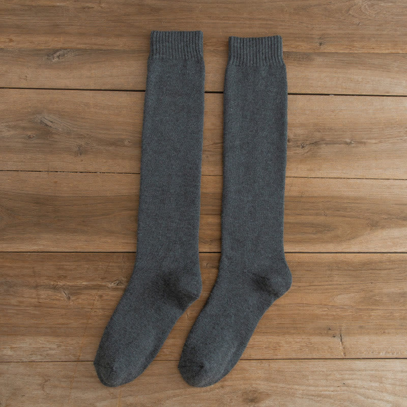 Thickened Thermal Knee High Socks(5 Pairs) - Dark Grey - EU39-45(US6-11) - image 7