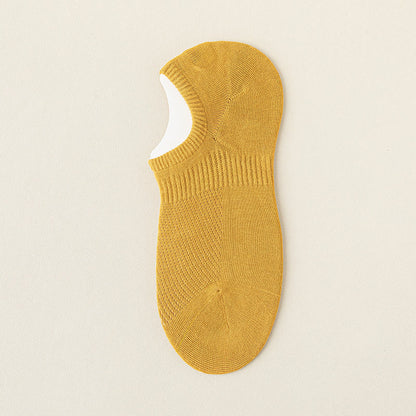 Mesh Cotton No Show Socks(5 Pairs) - Yellow - EU39-46(US5-12) - image 20