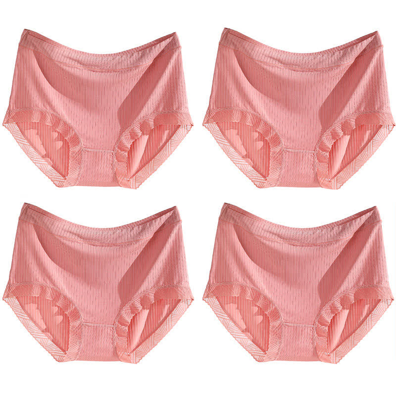 High-Waisted Seamless Panty(4 Pairs) - Pink - 4XL - image 16