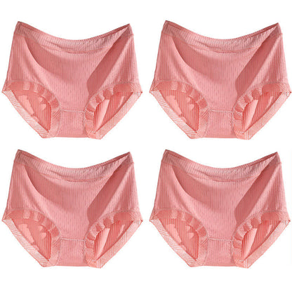High-Waisted Seamless Panty(4 Pairs) - Pink - 4XL - image 16