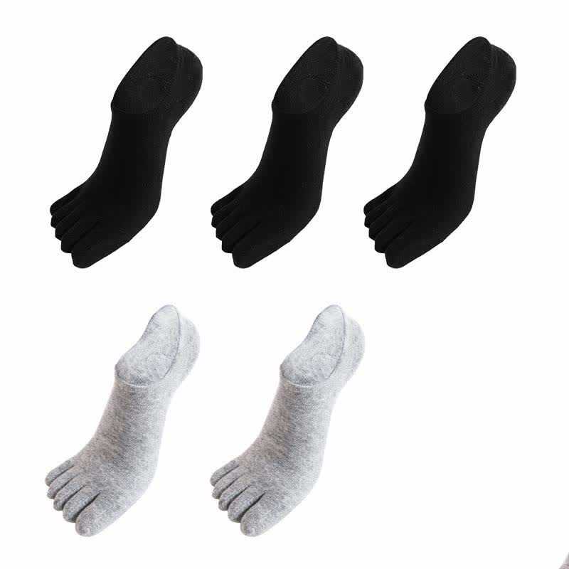 Five Toes Antibacterial Alignment Socks(5 Pairs) - Black*3+Light Gray*2 - EU43-51(US9-16) - image 11