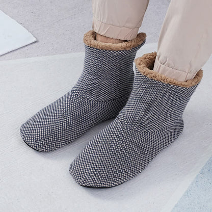 Plus Size Non Slip Fleece Slipper Socks(2 Pairs) - Light Gray - EU40-43(US7-9) - image 6