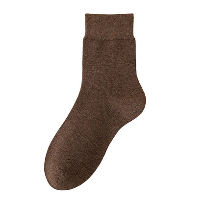 Plus Size Solid Color Breathable Quarter Socks(5 Pairs) - Brown - EU39-46(US6-12) - image 14