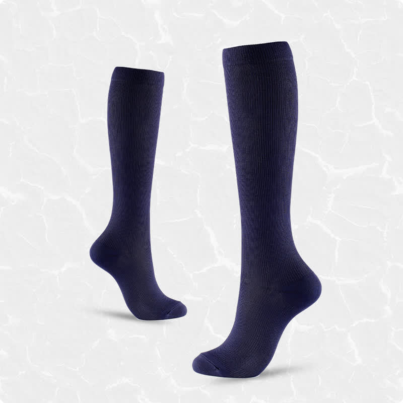 Plus Size Solid Color Anti-slip Compression Socks(6 Pairs) - image 6