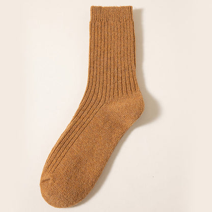 Plus Size Solid Color Warm Quarter Socks(6 Pairs) - Orange - EU39-46(US6-12) - image 8