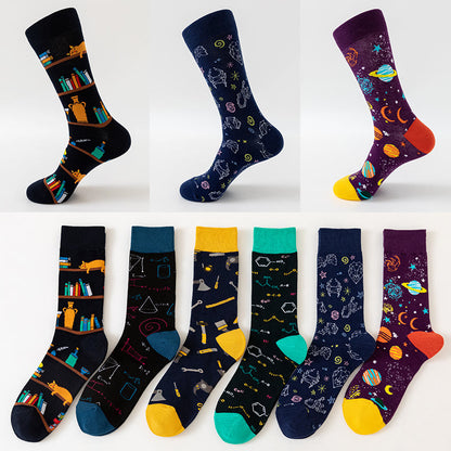 Plusock Macro Pattern Crew Socks(6 Pairs) - image 0