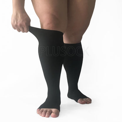 Plus Size Compression Socks Wide Calf Open Toe - image 7