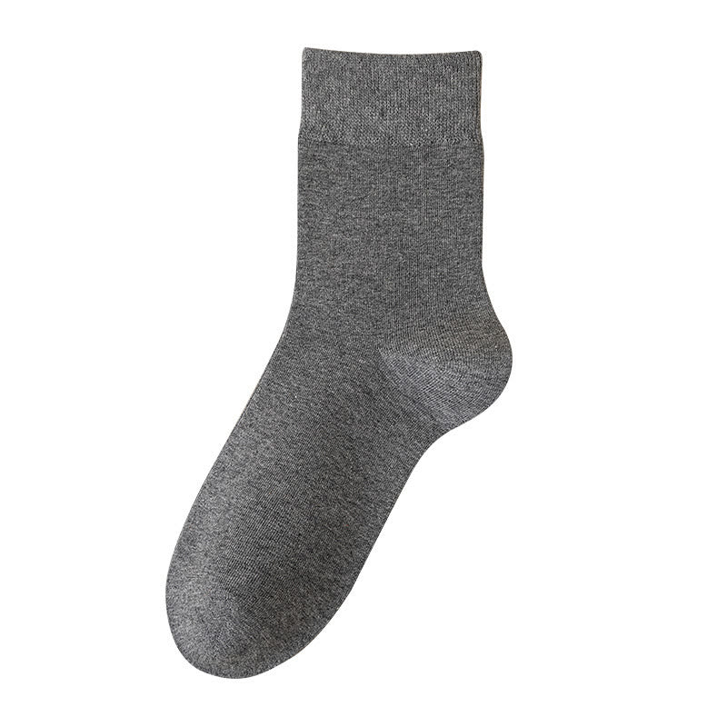 Plus Size Solid Color Breathable Quarter Socks(5 Pairs) - Warm Grey - EU39-46(US6-12) - image 15