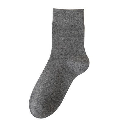 Plus Size Solid Color Breathable Quarter Socks(5 Pairs) - Warm Grey - EU39-46(US6-12) - image 15
