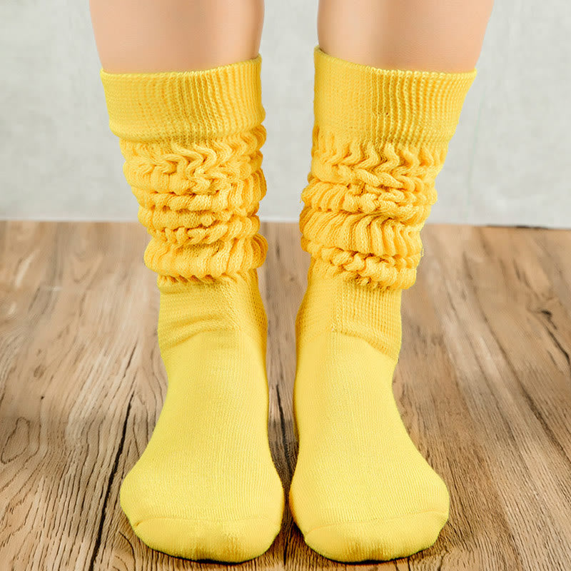 Candy Colored Soft Slouch Socks(2 Pairs) - Yellow - EU36-42(US3-8.5) - image 11