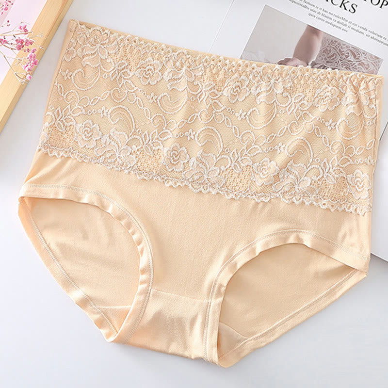 High Cut Lace Panty(4 Packs) - Nude - 6XL - image 11
