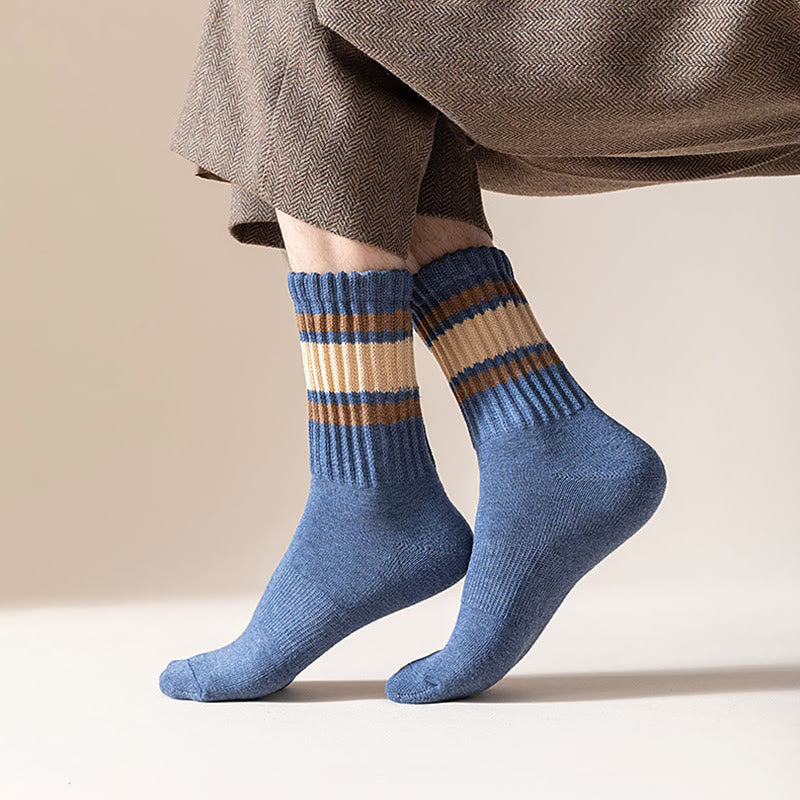 Plus Size Thickened Stripes Quarter Socks(7 Pairs) - image 5