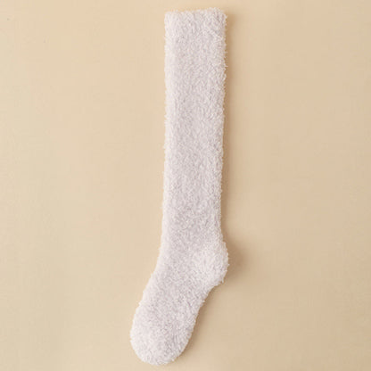 Plus Size Thickened Plush Knee High Socks(5 Pairs) - Light Purple - EU36-43(US3-9) - image 8