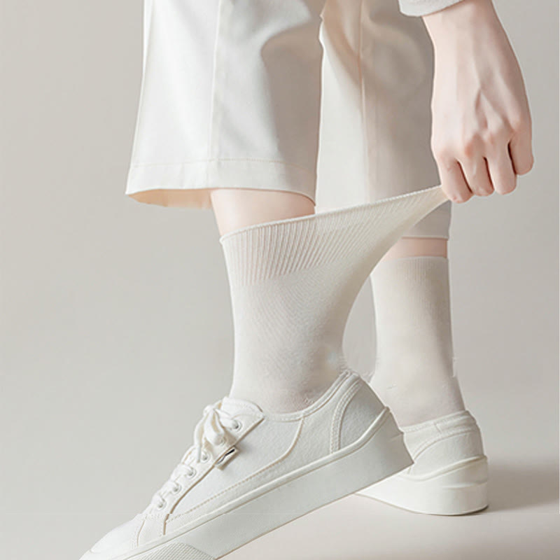 Solid Color High Elastic Quarter Socks(5 Pairs) - image 8