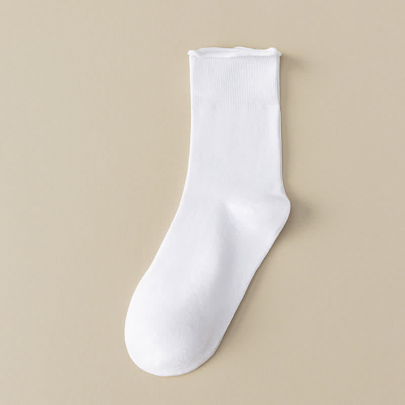 Elastic Solid Quarter Socks(6 Pairs) - White - EU40-44(US8.5-12) - image 16