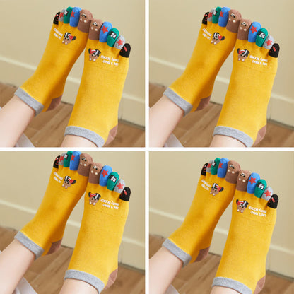 Plus Size Funny Cartoon Alignment Socks(4 Pairs)