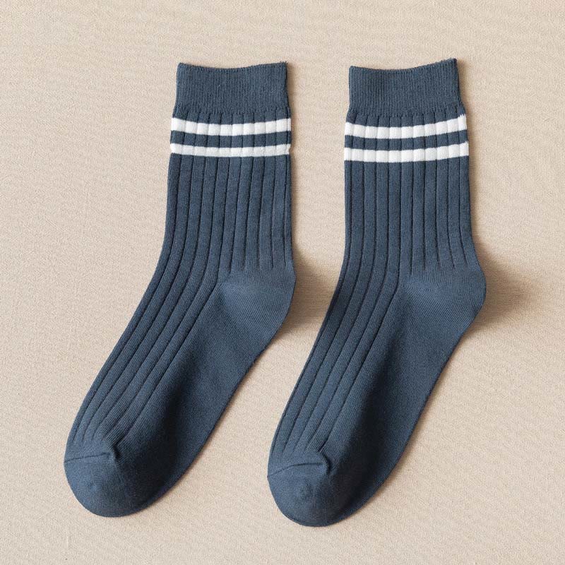 Striped Soft Diebetic Quarter Socks(6 Pairs) - 43-48 - Blue - image 9