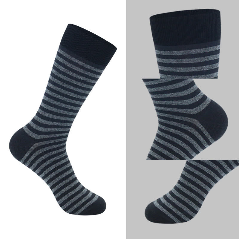 Plus Size Grey Striped Crew Socks(5 Pairs) - image 1