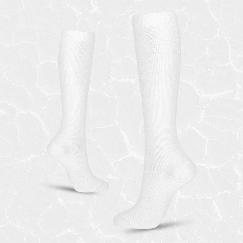 Plus Size Solid Color Anti-slip Compression Socks(6 Pairs) - image 2