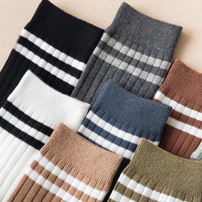 Striped Soft Diebetic Quarter Socks(6 Pairs) - image 6