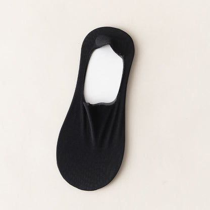 Ice Silk No Show Socks(5 Pairs) - Black - EU35-38(US5-7) - image 8