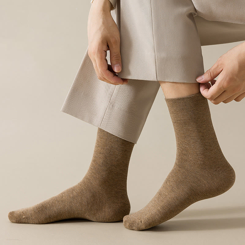 Solid Color Breathable Quarter Socks(5 Pairs) - image 3