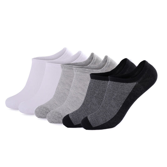 Mesh No Show Socks(3 Pairs) - Black&White&Gray - EU44-49(US10-14) - image 0